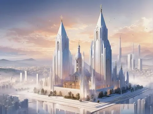 gondolin,tirith,citadels,reichstadt,fantasy city,thingol,silmarillion,ice castle,seregil,lotte world tower,alfheim,unbuilt,white temple,triforium,sky city,kingdoms,magisterium,coruscant,skyreach,spires,Illustration,Realistic Fantasy,Realistic Fantasy 43