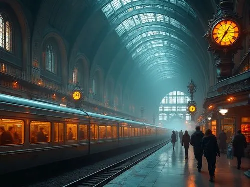 eurostar,railtours,railways,trainsets,early train,light trail,the train station,french train station,trainset,commuters,trainman,orsay,train station,postprocessing,moscow,paddington,trenes,berlin central station,train,train station passage,Photography,General,Realistic