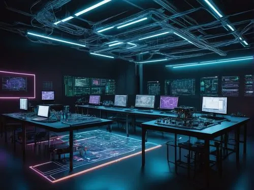 computer room,the server room,control center,neon human resources,data center,dive computer,laboratory,control desk,cyber,sci fi surgery room,lab,computer workstation,cyberspace,electrical network,telecommunications engineering,aqua studio,crypto mining,laboratory information,working space,lighting system,Illustration,Paper based,Paper Based 15