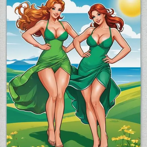 burkinabes,bathers,beachgoers,pin-up girls,retro pin up girls,summer clip art,Unique,Design,Sticker