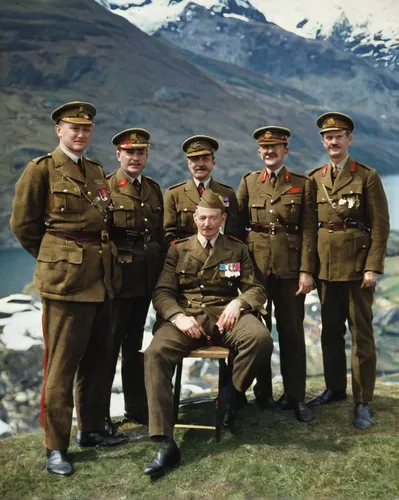 Members of the British Expedition to Mount Everest are in Snowdonia to test their equipment before departure. From l to r, Back Row, W Noyce, M Westmacott, T D Bourdillon, Major Wylie and R B Evans. F