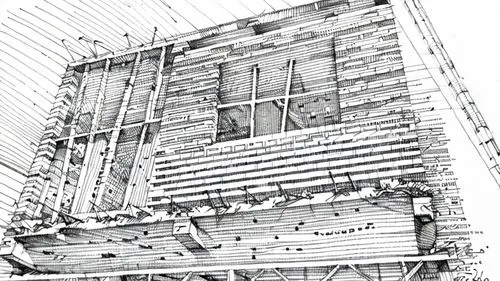 wooden facade,scaffold,frame drawing,cross section,cross-section,wireframe,formwork,wireframe graphics,facade insulation,rotary elevator,steel scaffolding,building work,evaporator,cooling tower,buildi