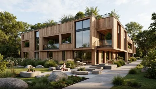 timber house,dunes house,landscape design sydney,3d rendering,cohousing,garden design sydney,landscape designers sydney,forest house,wooden house,modern house,passivhaus,cubic house,landscaped,limewood,render,residential house,revit,wooden decking,arkitekter,housebuilding