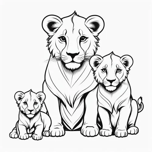 white lion family,lion children,coloring pages,lionesses,coloring page,coloring pages kids,line art animals,male lions,lion father,lions,ligers,line art animal,two lion,lion white,lion with cub,line art children,cat line art,lions couple,leones,tygers,Illustration,Black and White,Black and White 04