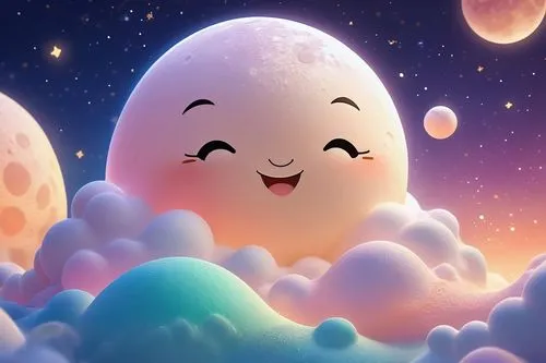 easter background,gibbous,cute cartoon image,ostern,celestial body,cony,globular,cute cartoon character,moon and star background,fuwa,marshmallow,lumu,bunny smiley,egg face,humpty,fairy galaxy,children's background,ostara,moons,lumi,Illustration,Realistic Fantasy,Realistic Fantasy 01