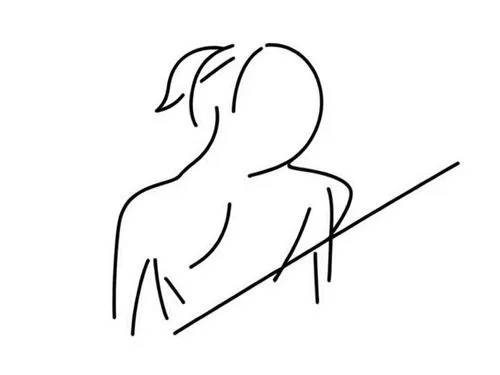 the line drawing shows that we see a person sitting at the edge of a room,shoulder length,rotoscoped,deforge,stick figure,woman silhouette,trapezius,Design Sketch,Design Sketch,Rough Outline