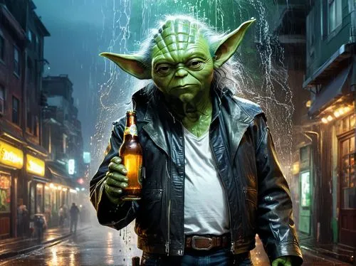 yoda,smuggler,green beer,coruscant,brewmaster,cantina,barkeep,barman,hobgoblin,jedi,dagobah,palp,drunkard,struzan,bartender,rain bar,lagerback,drinker,grolsch,hopcraft,Photography,Artistic Photography,Artistic Photography 06