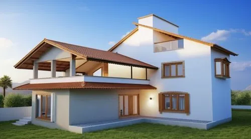 3d rendering,homebuilding,inmobiliaria,two story house,modern house,house shape,Photography,General,Realistic