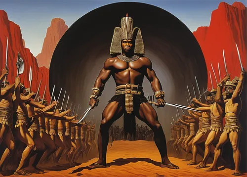 guards of the canyon,pharaohs,pharaonic,ancient egypt,tutankhamun,maat mons,tutankhamen,ancient egyptian,pharaoh,ramses ii,tassili n'ajjer,alien warrior,african art,king tut,erbore,colonization,afar tribe,black warrior,aztecs,shamanic,Art,Artistic Painting,Artistic Painting 06