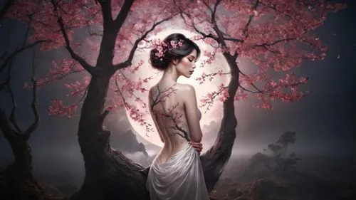 профессиональное фото, максимальная детализация, шедевр,jianfeng,japanese sakura background,zuoying,the cherry blossoms,persephone,geisha,yanzhao,fantasy picture,diaochan,the plum flower,cherry blosso