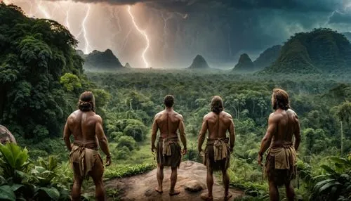 ancient people,aborigines,primitive people,neanderthals,prehistory,human evolution,borneo,amazonian oils,papuan,guards of the canyon,world digital painting,aboriginal culture,slave island,tambora,aborigine,indigenous culture,people in nature,prehistoric art,primeval times,karst landscape