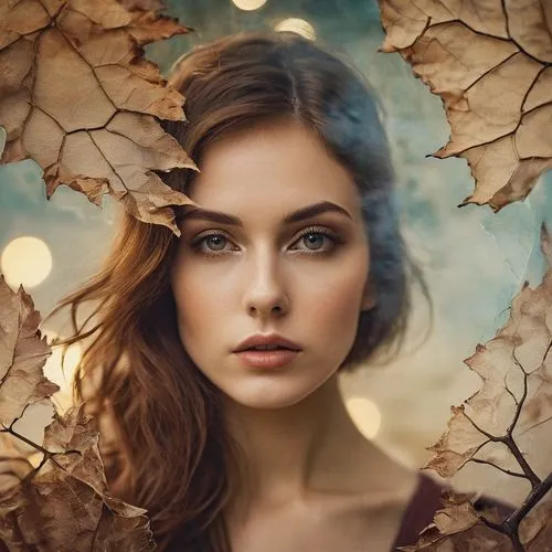 mystical portrait of a girl,fantasy portrait,romantic portrait,girl in a wreath,faery,portrait photography,portrait background,faerie,woman portrait,young woman,photo manipulation,woman face,image manipulation,photomanipulation,photoshop manipulation,woman's face,girl portrait,vintage woman,girl with tree,romantic look,Photography,General,Commercial