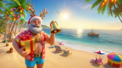 santa claus at beach,christmas on beach,travelocity,christmas island,hinga,north pole,claus,st claus,santa claus with reindeer,christmas trailer,christmasbackground,christmas background,santaland,santa clause,gnomeo,saint nicholas' day,saint nicholas,santa claus,lutin,santa clauses