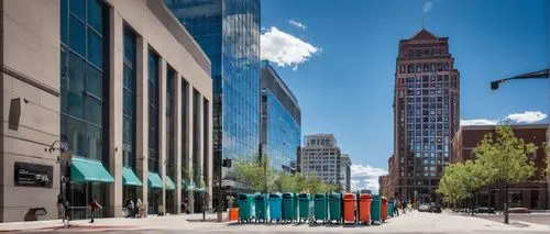 bollards,denver,skyscrapers,metrotech,city corner,urban towers,people walking,spokane,passersby,minneapolis,devo,boise,peachtree,citycenter,artprize,scrapers,business district,lowertown,ballston,clt,Unique,Paper Cuts,Paper Cuts 05