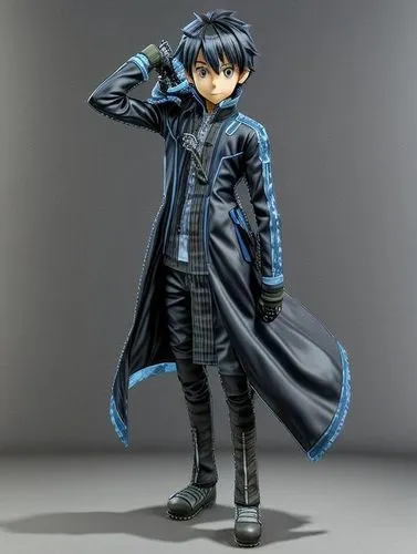 young anime  guy,an anime character is standing in front of a gray background,vax figure,kaito,kazuto,teito,game figure,yuguda