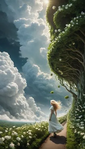 mother nature,fantasy picture,mother earth,mushroom landscape,nature and man,aaaa,Conceptual Art,Fantasy,Fantasy 11